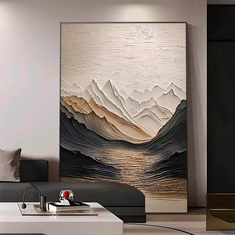 背有简约靠山客厅装饰画抽象高级平面沙发背景墙落地壁画玄关挂画