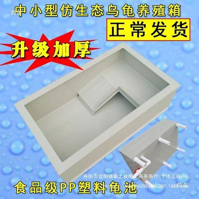 PP塑支料板中型乌龟池龟箱带台悬晒台空排水龟ALtfgj#s缸家用阳养