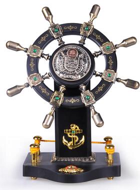 领航舵落地摆件店铺木质舵手乔迁开 业礼品办公室船舵客厅酒店装