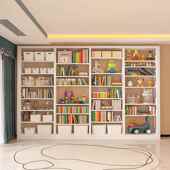 家用钢制书架落地书柜儿童书籍架图书馆书房铁艺现代简约置物架