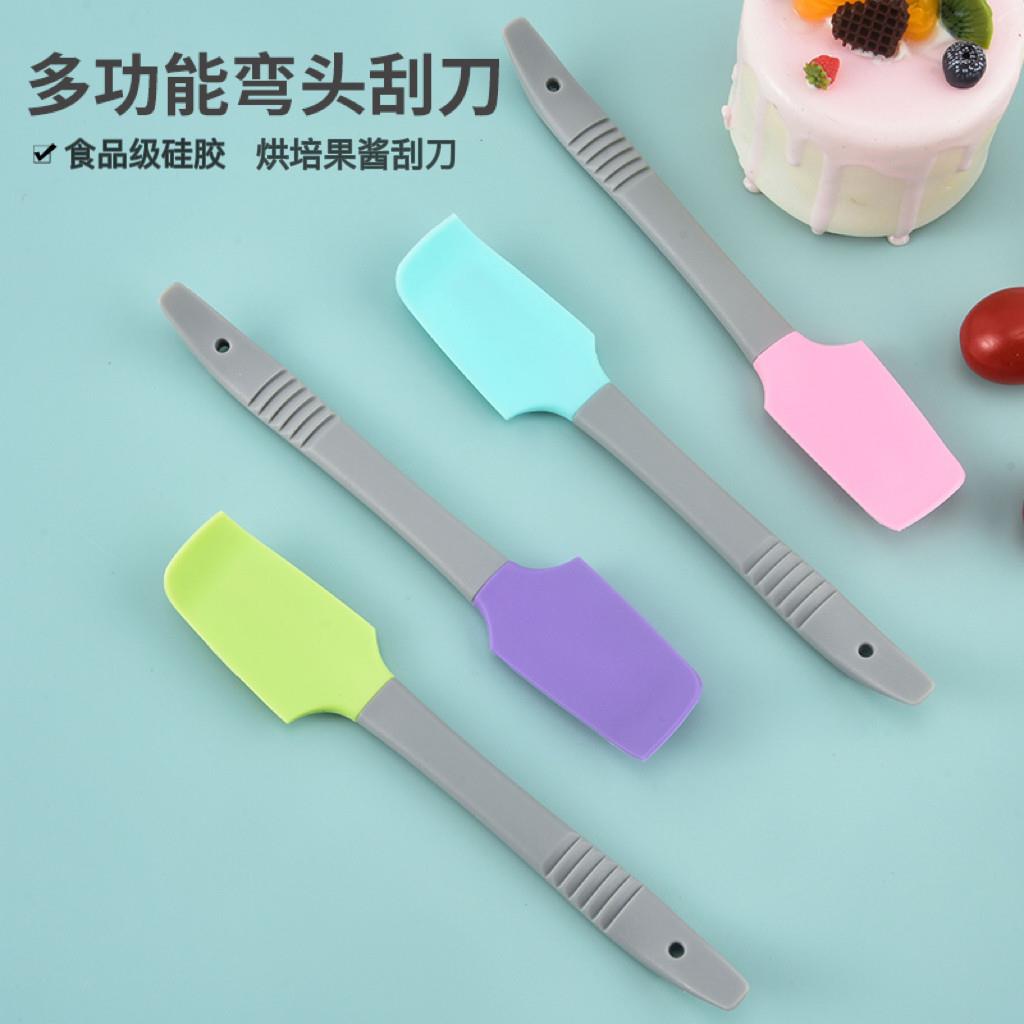 弯头硅胶刮刀多功能抹酱铲小刮勺软刮板果酱抹刀奶油调色碗用刮刀
