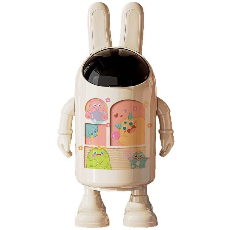 间防垃圾桶异味卡通办公室带厨房垃圾桶垃圾纸篓太空卧室家居盖兔