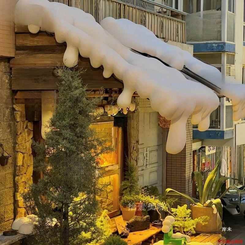冰山装814饰道具白色冰雪挂挂坠店面头房雪雪屋檐外墙门贴墙