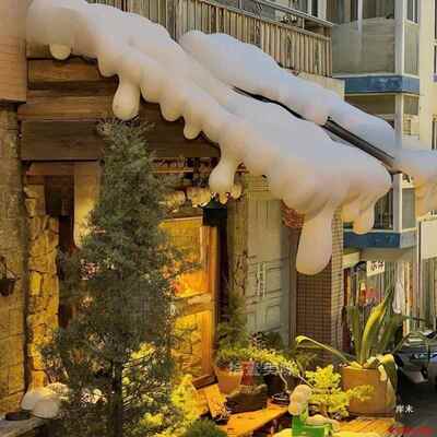 冰山白装饰冰道834具色挂挂雪坠店面雪门头房雪屋檐外墙贴墙