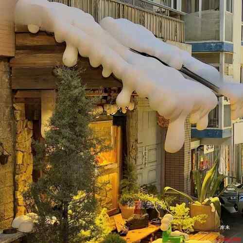 冰山装814饰道具白色冰雪挂挂坠店面头房雪雪屋檐外墙门贴墙