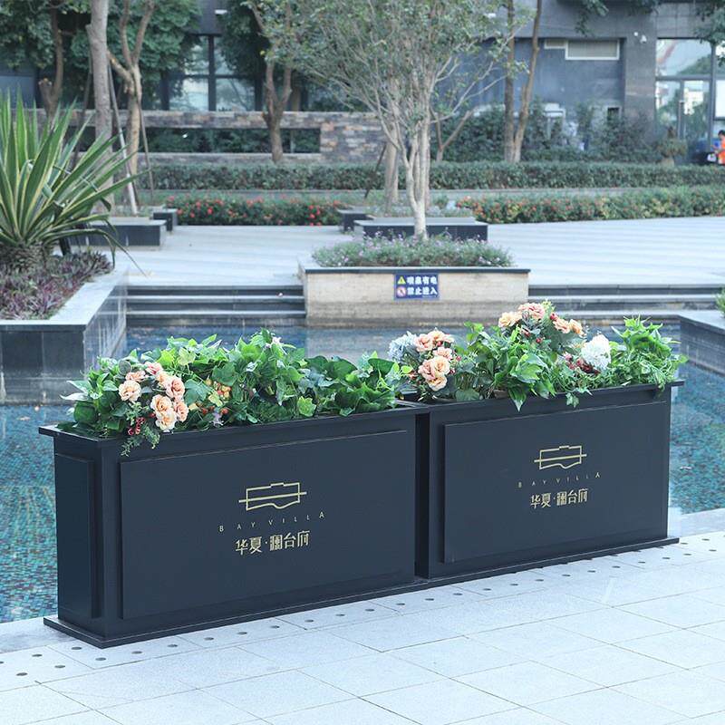 外种植箱金属长室形树花24盆开业方花架铁艺隔断花槽移动池户外花
