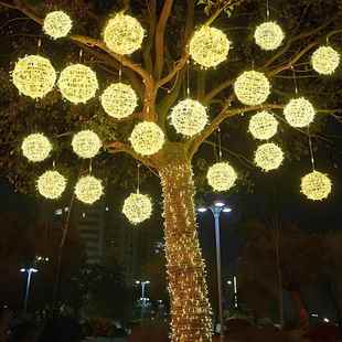 春节户外太阳能球形灯球形大树装饰造型灯球灯挂树氛围小区树灯le