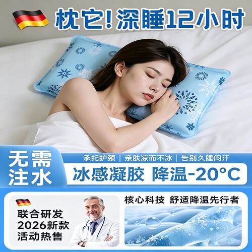 成人冰枕冰垫学生儿童水枕头夏季免注水降温神器办公室午睡冰凉枕
