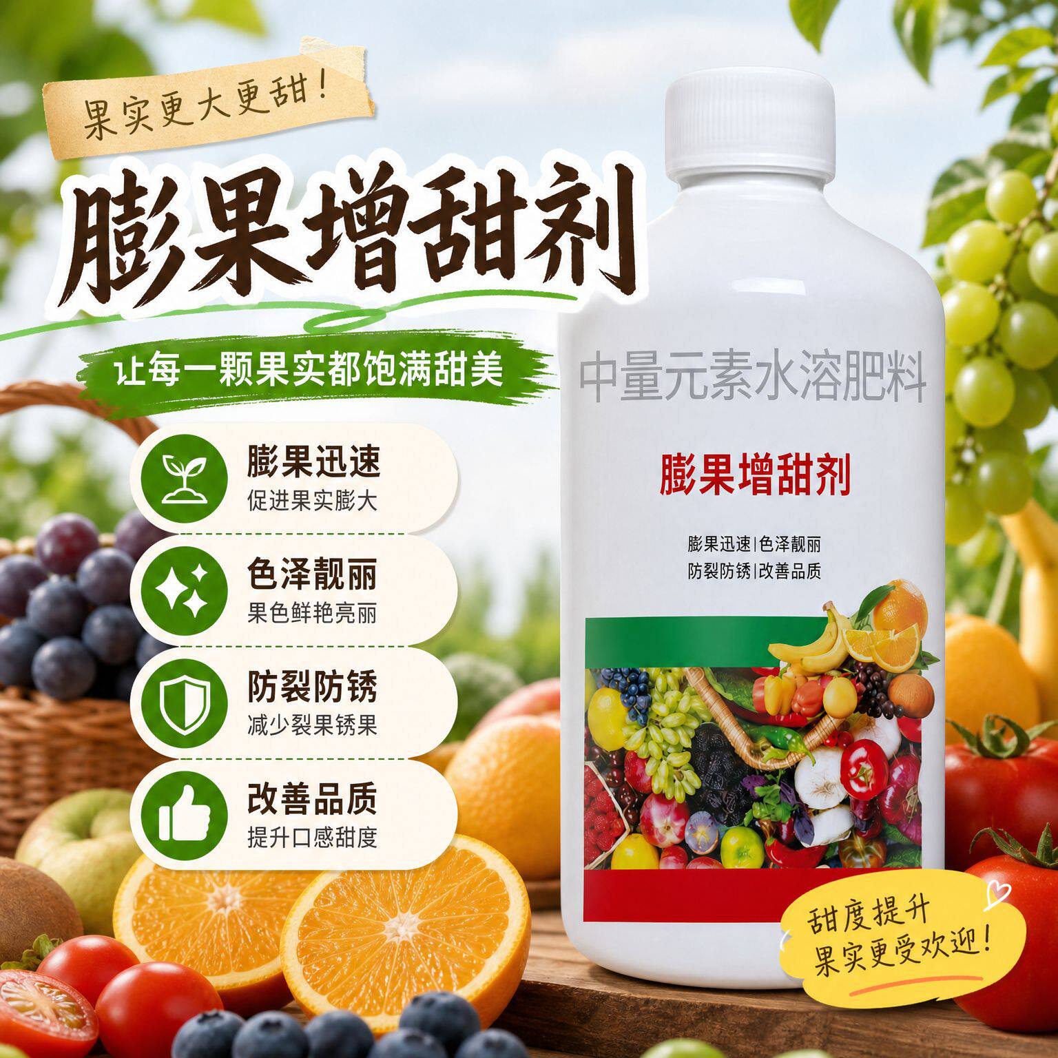 甜蜜素甜增果实膨大三落生物菌肥