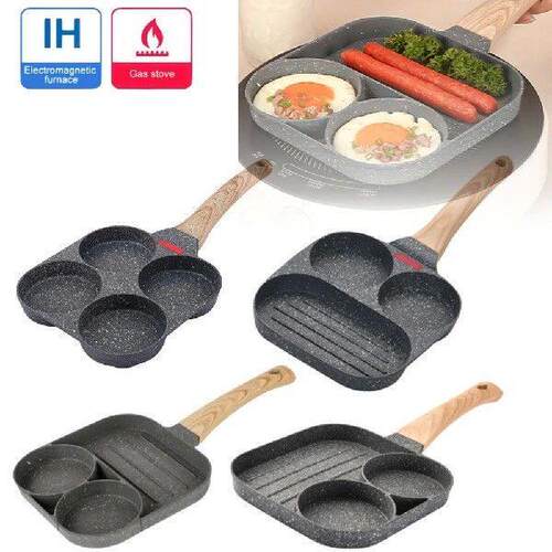 2/4 Hole Omelet Pan Frying Pot Thickened Non-stick Egg