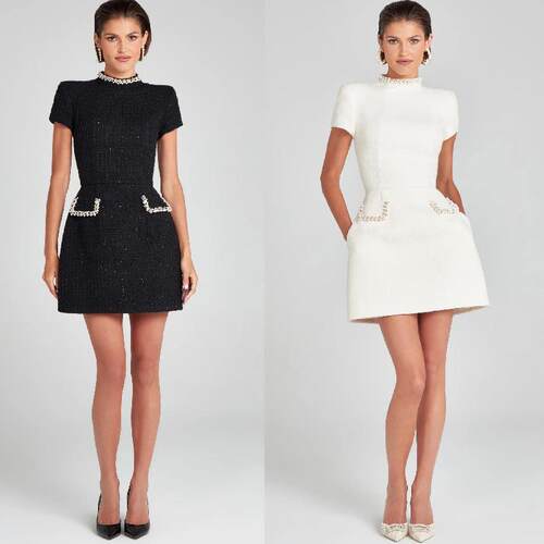 Slimming nail bead style dress for women