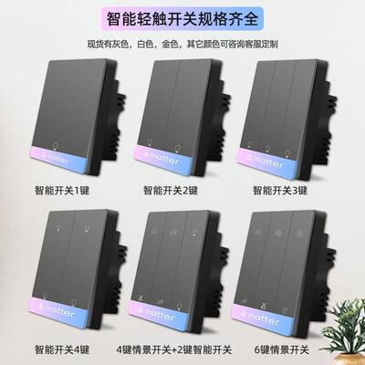 轻触酒店开国标英规mat关ter智能键开213关H按meKit语o音开关面板