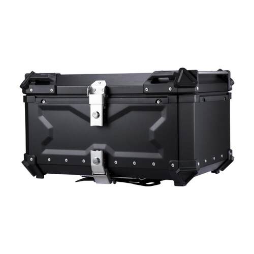 现55L/65L/80L/100L铝合金摩托车尾箱可拆卸平面/压纹银大容量