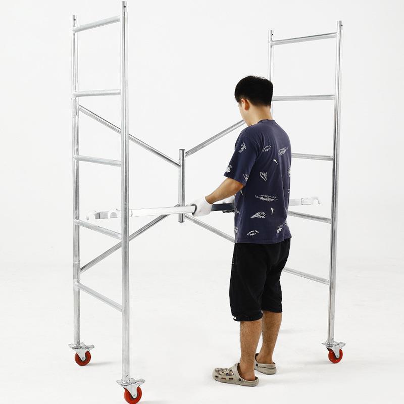 房屋室内外装修折叠拉杆斜撑带建筑工地移动刹车脚轮宽踏板脚手架