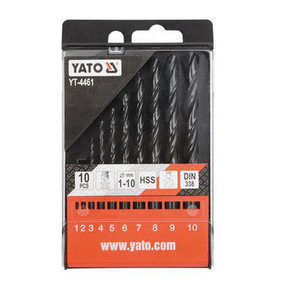 欧洲品质 易尔拓YATO YT-4461 轧制麻花钻头组套 10件套1-10MM