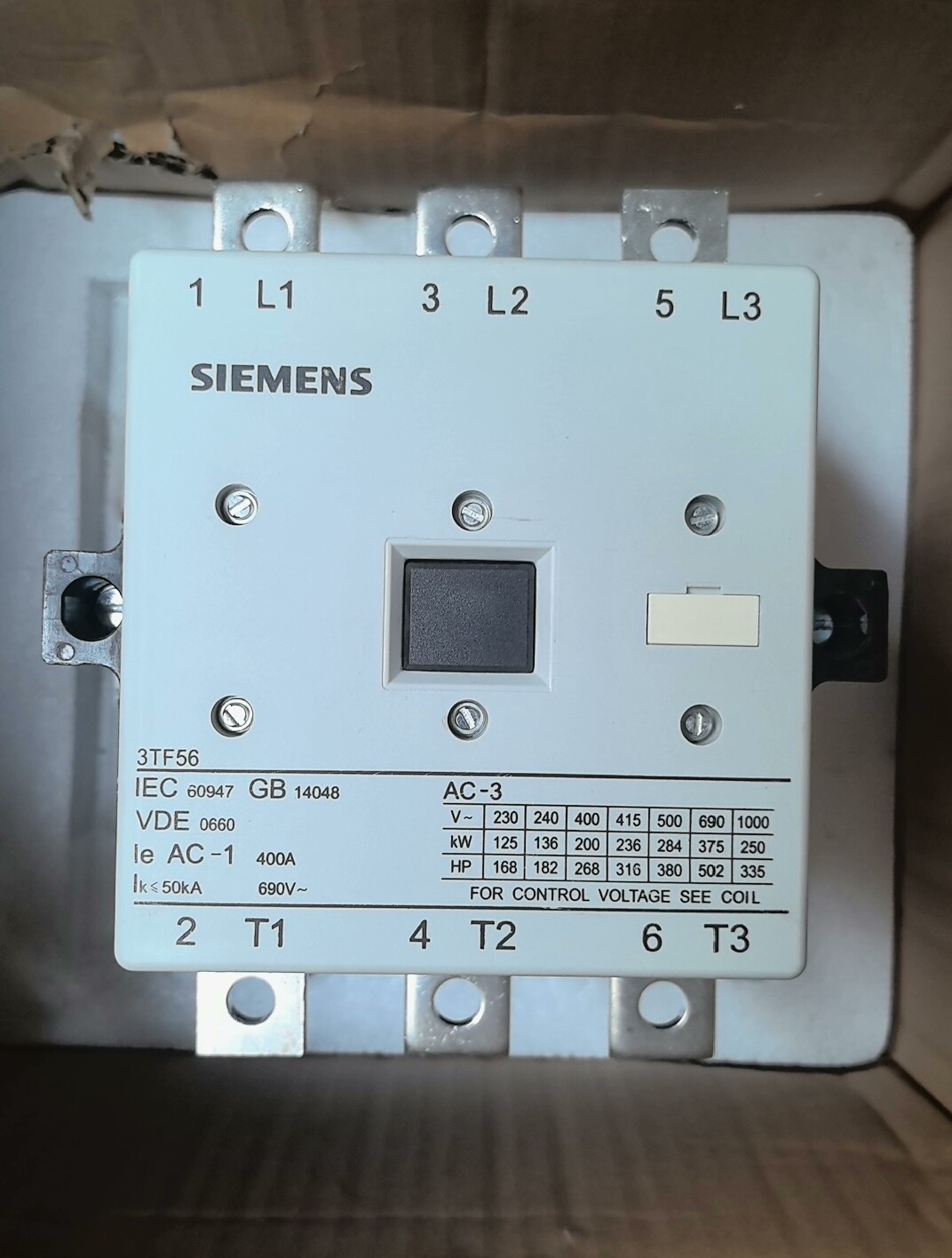 西门子原装3TF56接触器 AC380V线圈 全新原包装，包