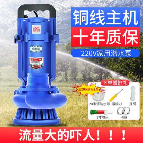 潜水泵220V水泵家用抽水泵高扬程小型抽水机农用灌溉污水排污泵