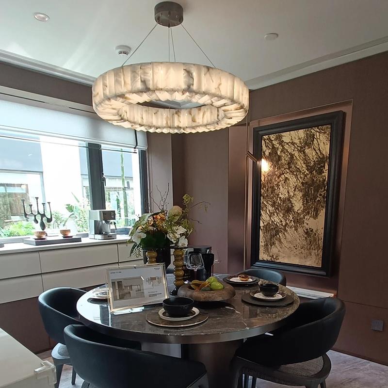 工厂直销【奢华定制】设计师新款海派复古风格餐厅西班牙云石吊灯