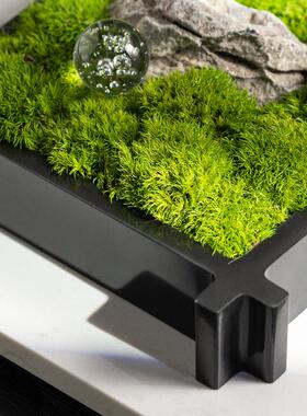 现代极简大理石苔藓摆件客厅餐厅桌面花器盆栽软装饰品摆设