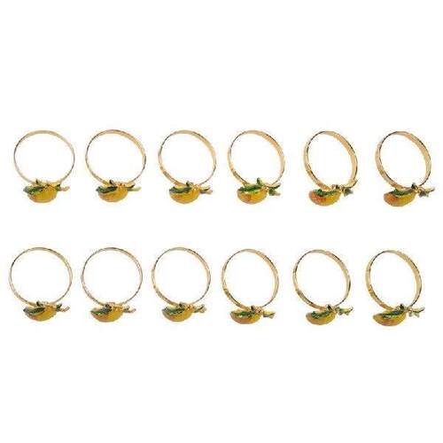 -BABQ 24 Pieces Lemon Napkin Rings Summer Napkin Holders