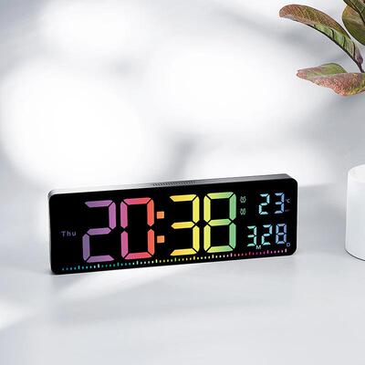 创意挂钟简约彩色客厅挂钟健身房秒表时钟多功能钟表大屏幕6663