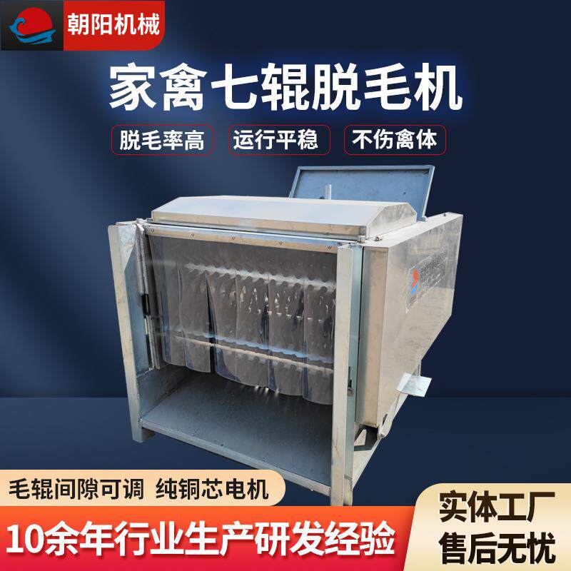 厂家直供小型家禽脱毛设备全自动鸡鸭鹅打毛机连续式七辊脱毛机