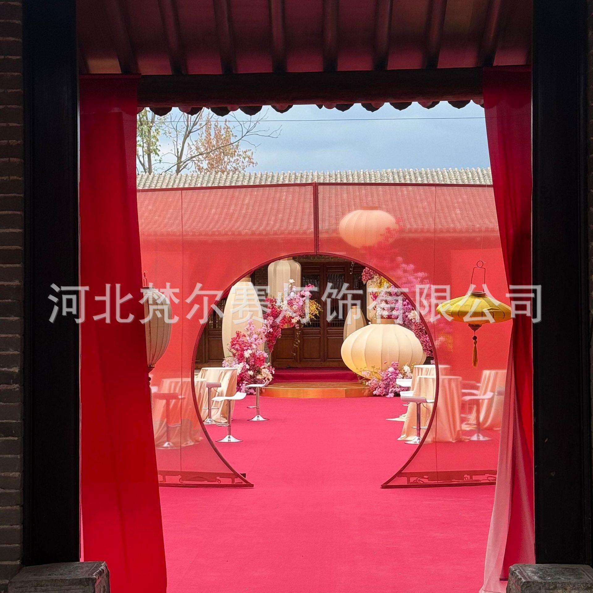 新中式渐变色超大巨型户外灯笼婚礼创意东方美学古风打卡墙
