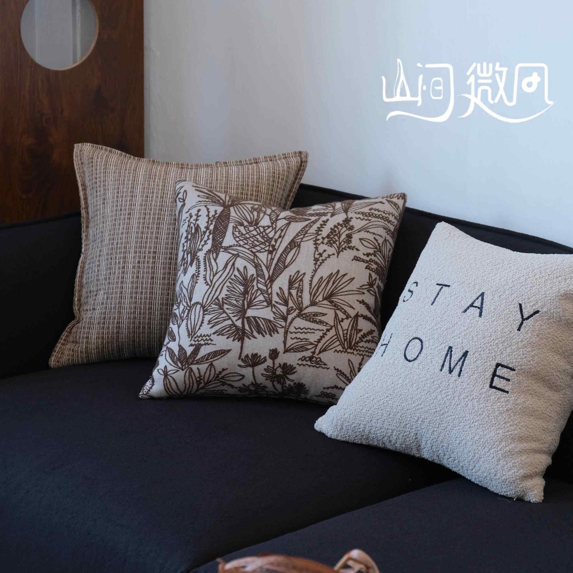 中古风抱枕靠垫高级感客厅沙发靠包枕套美拉德咖色法式靠枕复古风