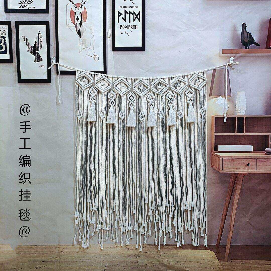 波西米亚手工编织挂毯流苏壁挂房间背景帘子装饰家居墙面壁饰挂件