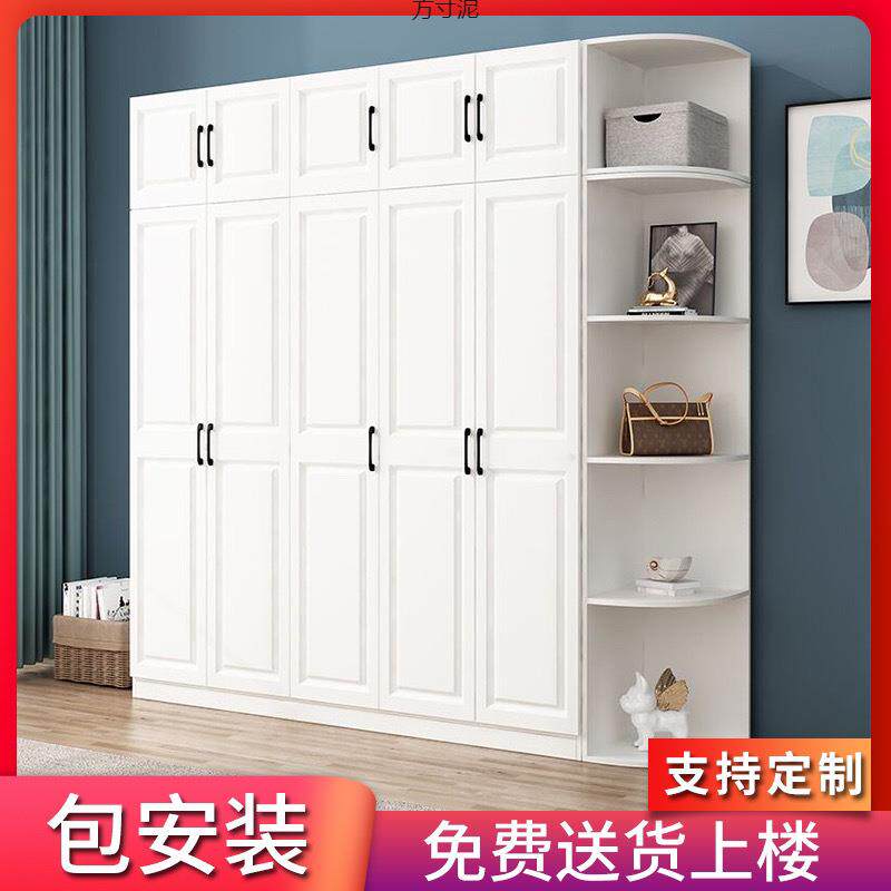 欧式衣柜实木现代经济型对开门家用组装卧室衣橱大容量出租房