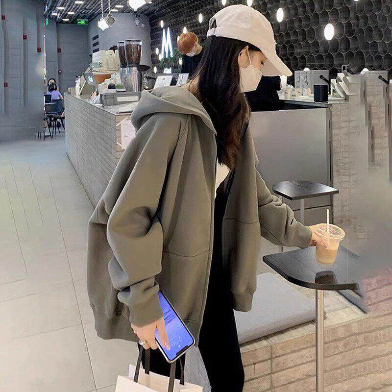 欧洲站连帽开衫卫衣外套女2025年秋冬新款宽松拉炼加绒设计感上衣
