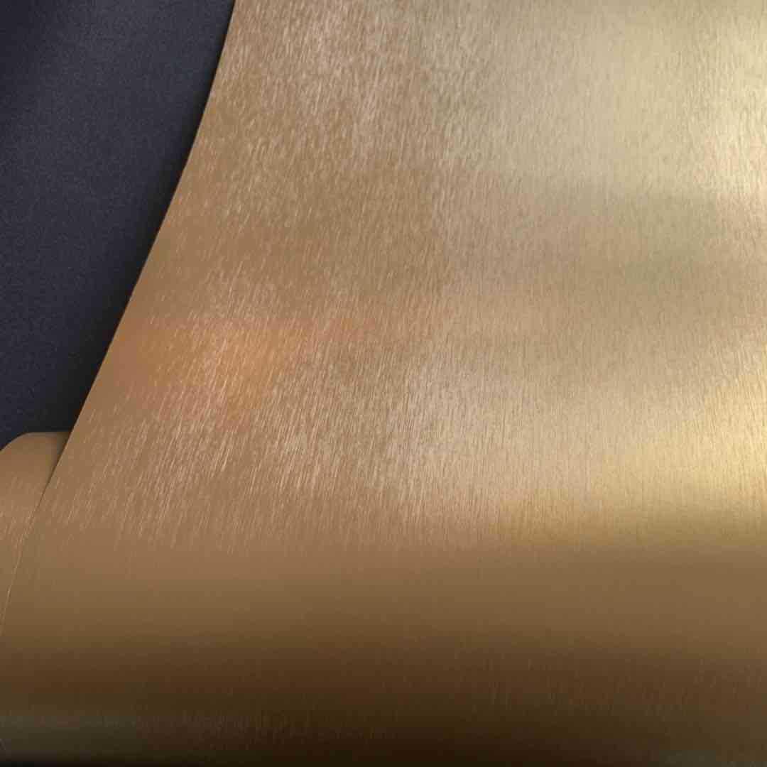 加厚金色金属拉丝装饰贴膜自粘墙纸壁纸展柜展厅贴纸翻新波音软片