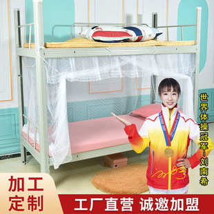 厂家批发学生宿舍蚊帐上下床家用单人床花边防蚊帐加密加厚免安装