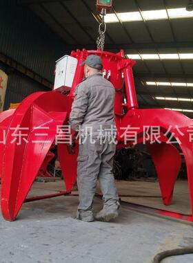 供应电控行车抓钢材木材五w瓣棉花抓5瓣J抓钢机碎石废料梅花抓