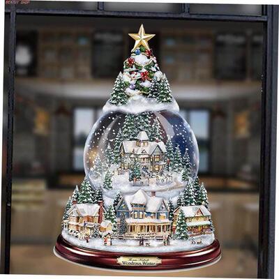 Christmas Tree Rotating Sculpture Train Decoration Window St