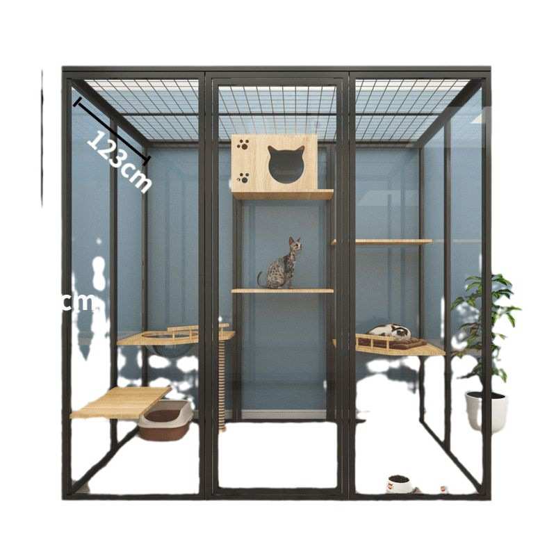 大型猫笼别墅家用大空间玻璃阳台猫屋豪华房猫窝宠物室内房猫舍柜