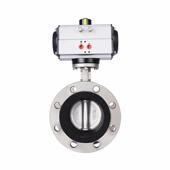 30苏州沪邦4软密封气动蝶阀DN50 16P1 不锈钢气动法兰式 蝶阀D6X41