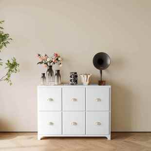 多收巴胺UER斗卧室尾纳柜美式 复古储物柜子客厅靠墙抽屉柜置床物