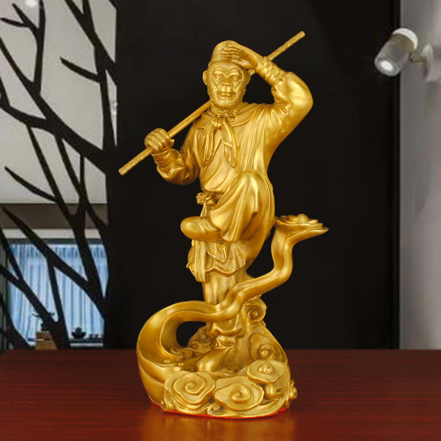 纯铜孙悟空摆件齐天大圣扛如意金箍棒斗战圣佛大号美猴王工艺饰品