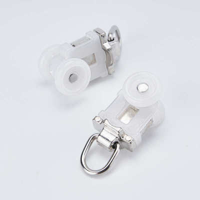 窗帘轨道滑轮老式导轨滑轨万向合金滚轮静音挂钩轮走珠窗帘配件