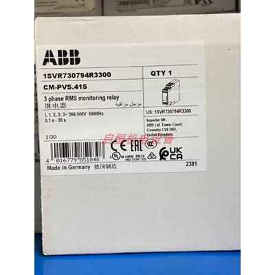 正品ABB三相电压监视器 CM-PVS.41S，300-500V，1SVR730794R3300