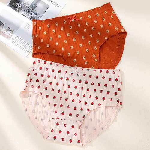 棉内裤女大尺码胖mm200斤中腰全棉纯欲少女包臀无痕薄款三角裤头