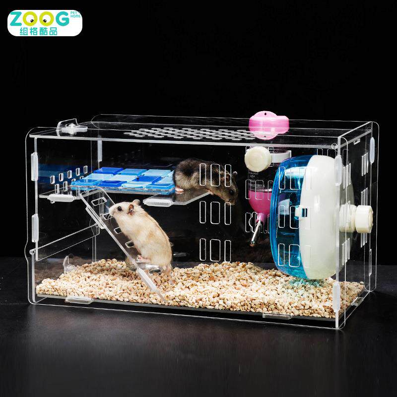 迷你仓鼠笼 小仓鼠窝玩具 透明饲养笼 新款小宠用品 静音滚轮