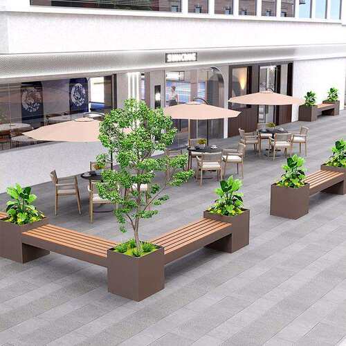 花箱坐凳围栏卡座花槽铁艺长方形庭院户外花盆阳台不锈钢可组合