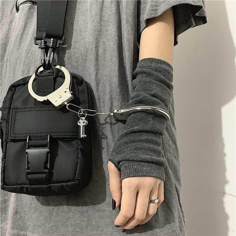 保暖半指手套ins秋冬原宿风街头冬季哥特手袖亚文化袖套y2k半掌男