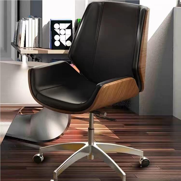 677乐颂椅子现代约会议旋转椅职员电办公椅欢皮椅简家用书房靠背