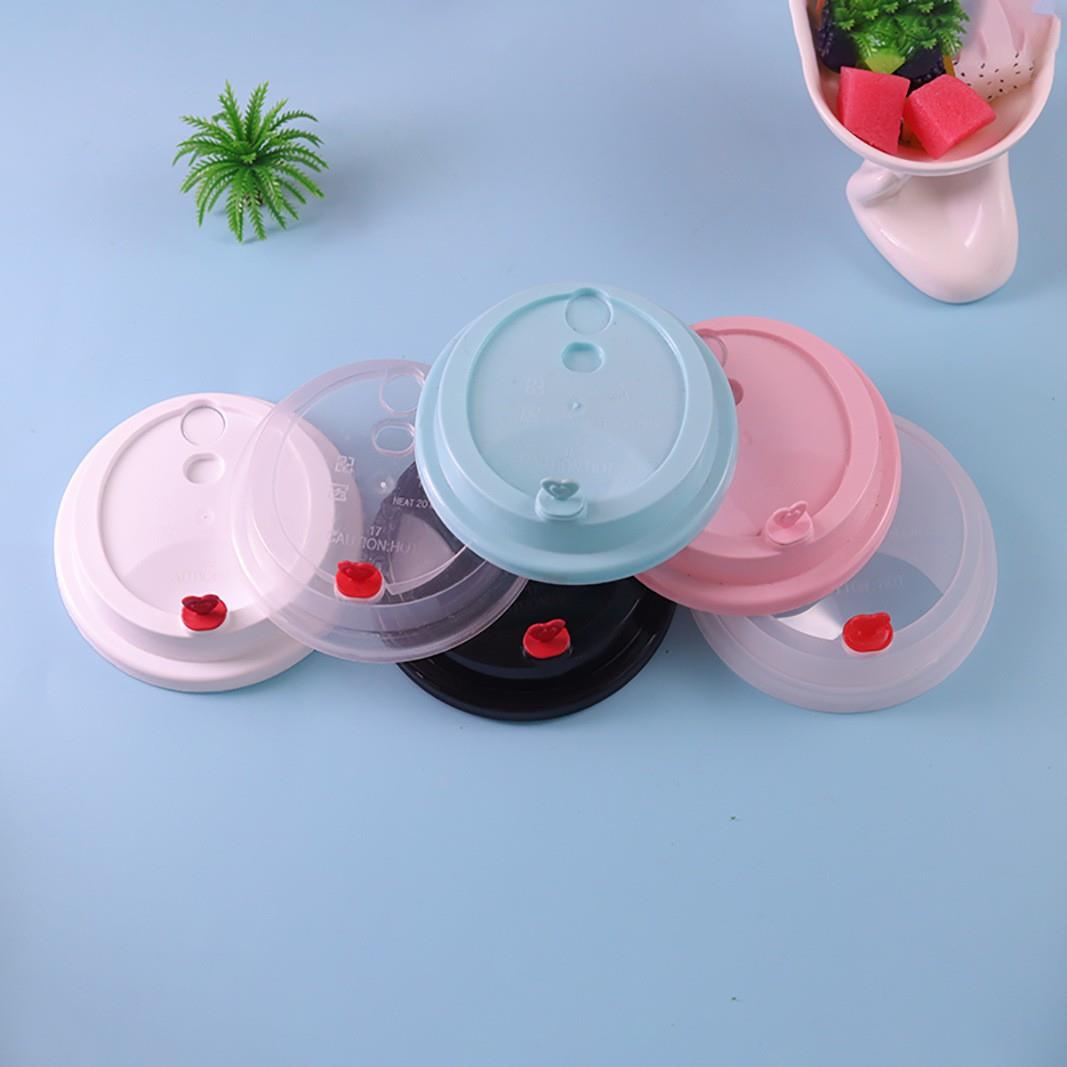 加厚90口径一次性奶茶塑料杯盖饮料冷饮杯盖子鹿角红心塞注塑杯盖