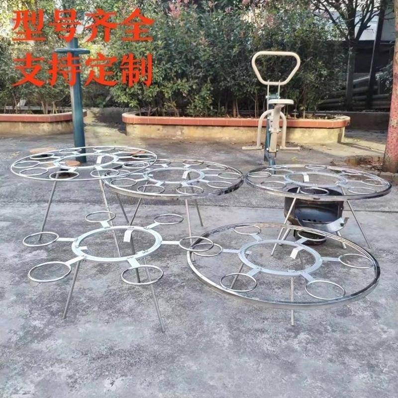 三角架架转盘火坑架子柴火架旋转炉地锅烧烤架火锅转转多功能火坑
