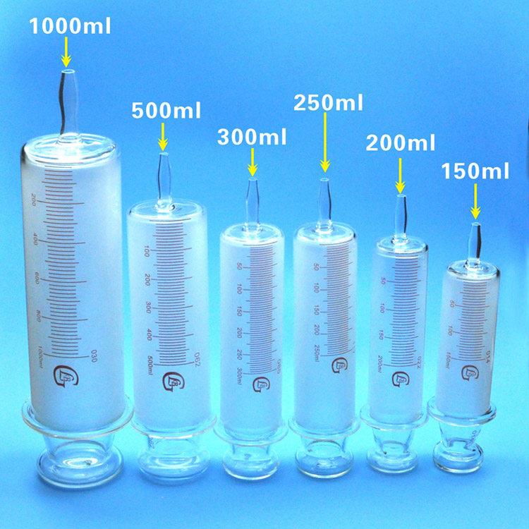 150ml200ml250ml500ml1000ml玻璃针筒针管大口玻璃灌注器浣肠器