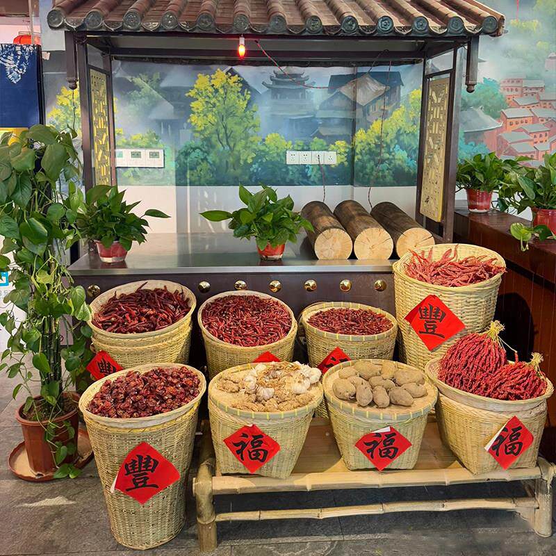 天然竹子精编制品菜篮子收纳筐编织商用竹编农家装饰工艺品箩筐篓